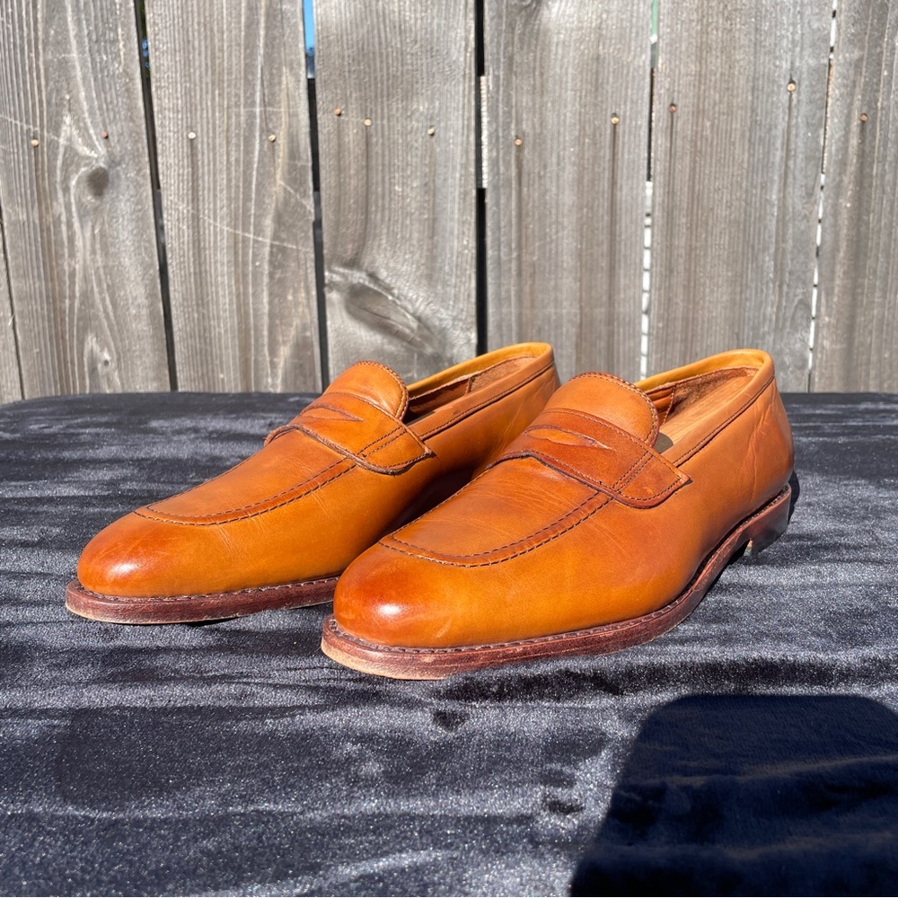 Allen Edmonds 9.5D 1033 Lake Forest Walnut Calfskin Penny Loafer *Made in USA*